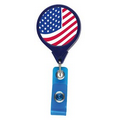 U.S. Flag Jumbo Retractable Badge Reel (Pre-Decorated)